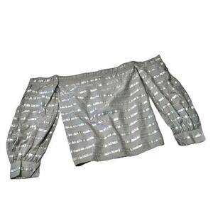 1. STATE Off Shoulder Top Metallic Stripe Long Sleeve Blouse jWomens Size XS NEW